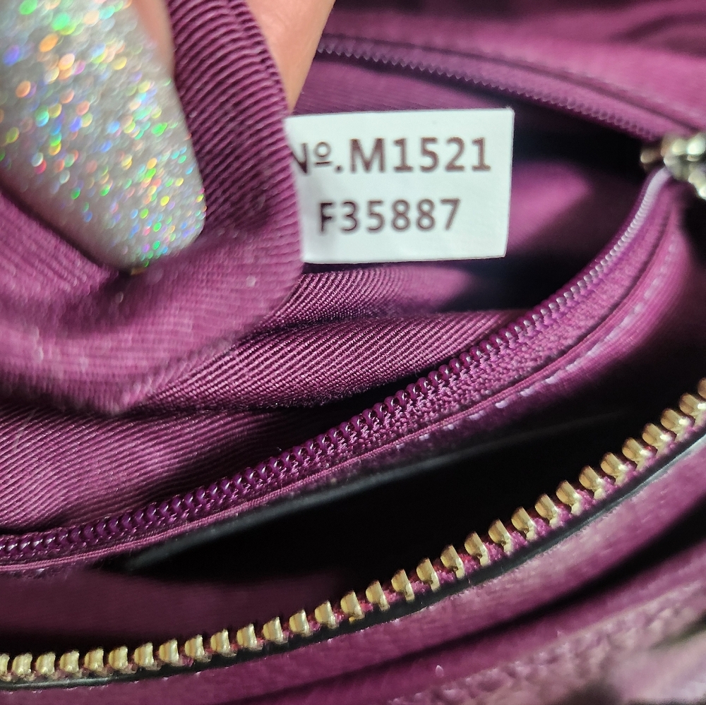 Coach Plum Pebbled Leather 2way Satchel W Twilly EUC - Picture 2 of 16